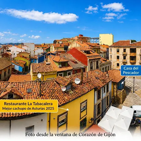 아파트 Corazon De Gijon, A 1 Min De Playa, Bares Y Puerto *